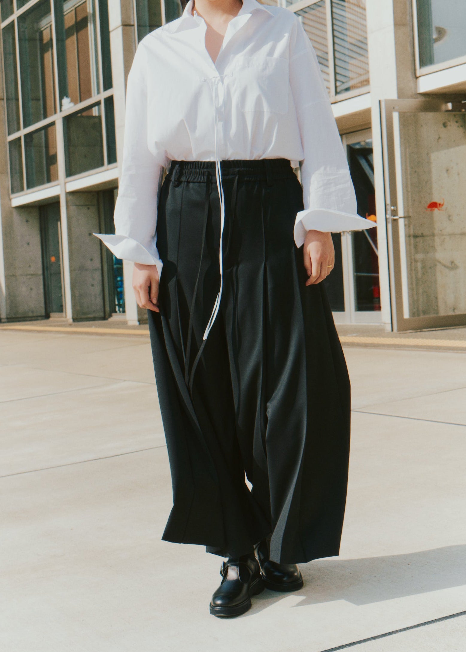 Pleated-Front Wide-Leg Trousers in Virgin Wool