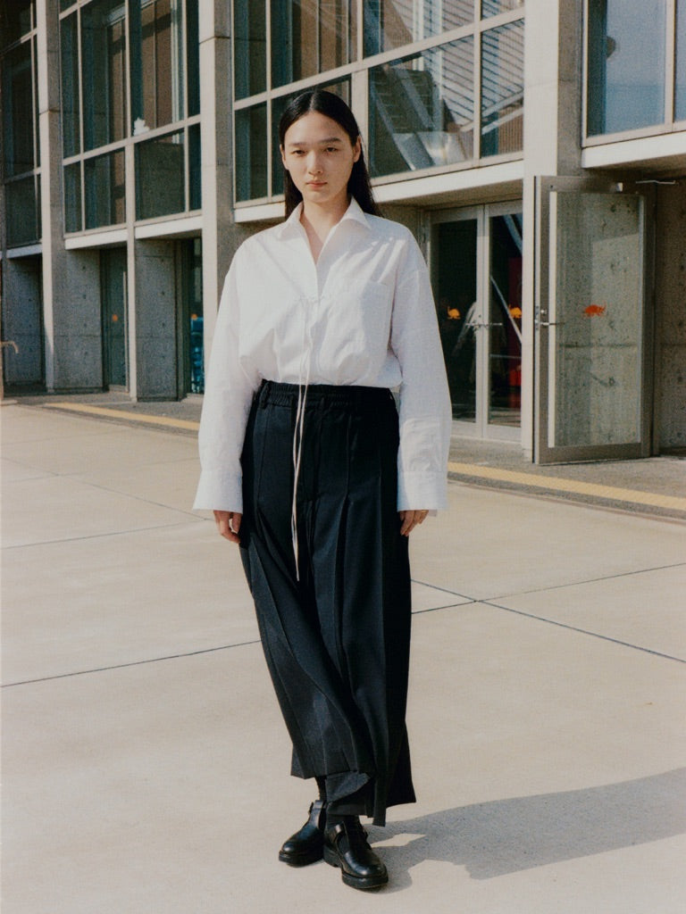 Pleated-Front Wide-Leg Trousers in Virgin Wool
